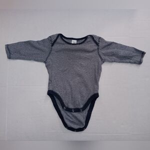 Vintage Baby GAP Navy White Striped Baby Bodysuit Onesie